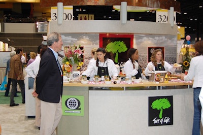Tree of Life from Florida invited guests to try its natural foods from an open kitchen-style display that had ample seating.