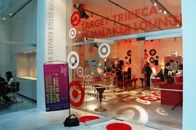 Bull's-eyes and reels of film dotted the entrance to the Parsons gallery.