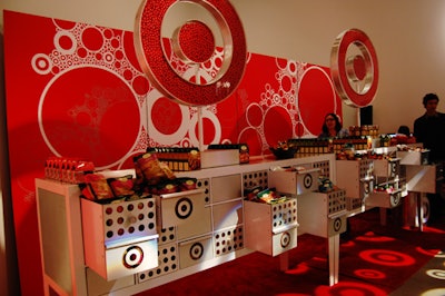 A snack counter offered chips, nuts, and candy to hungry guests.
