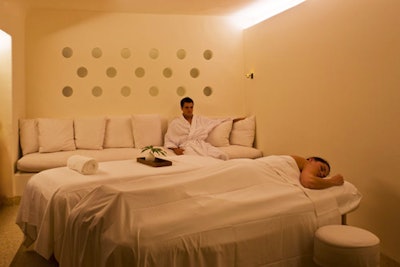 A treatment room is designed for two guests.