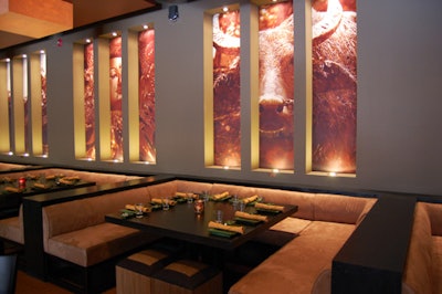 Photographer Douglas MacRae travelled to Cambodia, Thailand, and India to shoot images for the restaurant, which he then painted onto the walls throughout the space.