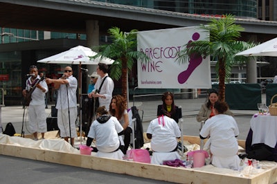 The band Graffitti Park played beside pedicure participants.