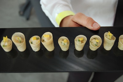 Creative Edge's selection of hors d'oeuvres included chicken summer rolls.