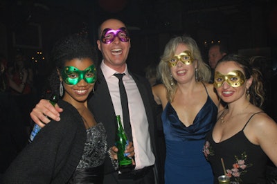 Guests received coloured masks as they entered the event.