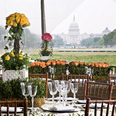 Guests had views of the Capitol through the tent's clear siding.