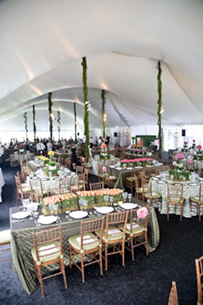 The tables ranged from long banquets to smaller rounds, with centerpieces cut to fit each shape.