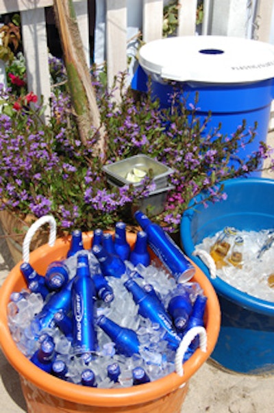 Guests could pluck their own beers from plastic tubs.