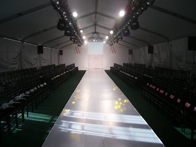Models walked an 80-foot runway in a tent courtesy of Advanced Tent Rental Ltd.