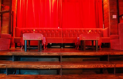 A raised stage can be extended for performances as well as runway presentations.
