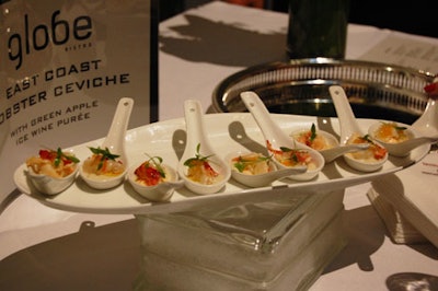 The Globe Bistro tasting included East Coast lobster ceviche with green-apple ice-wine purée.