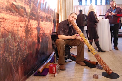 A didgeridoo player entertained guests in the great hall.