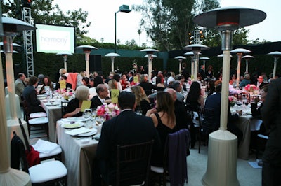 The tennis court on the property became an outdoor ballroom.