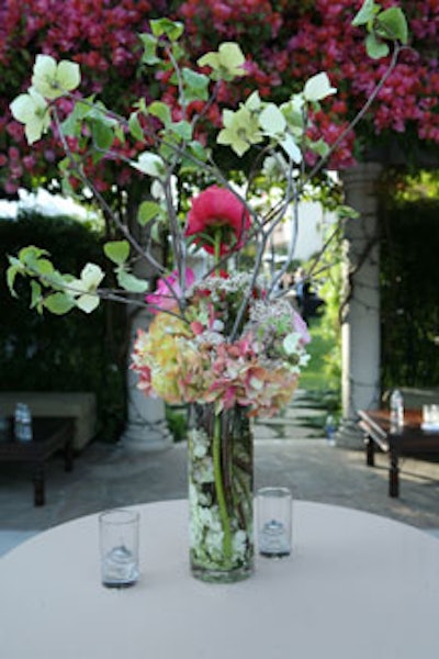 Bobbe Vagel supplied towering flower arrangements.