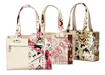 With a choice of three different bold prints, each of these Statement Totes by Soren definitely makes a statement. Made of reinforced material, they also have numerous pockets to store gifts and keep guests organized. Additionally, $1 from the proceeds of each bag goes to fund breast cancer research. The bags are 15 by 11 by 3.25 inches and are $21.88 each.
