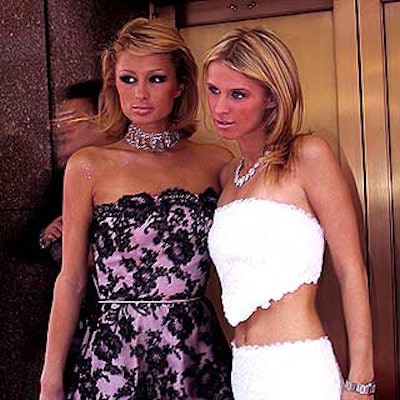 Paris and Nicky Hilton posed outside the Fragrance Foundation's annual FiFi awards at Radio City Music Hall.