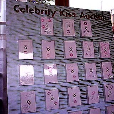 M.A.C. Cosmetics collected celebrity kisses (to 'Kiss AIDS Good-bye') from the likes of Katie Couric, Matt Damon, Rosie O'Donnell and Sharon Stone for the silent auction.