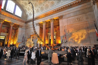 In the rotunda, Stortz Lighting projected horse-shaped lighting patterns on the walls.