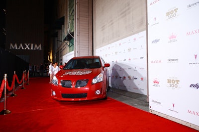 Sponsor Pontiac put its car on Maxim's red carpet.