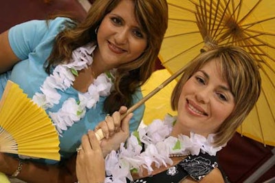 The women were also presented with orange, yellow, and lime green parasols and fans to encourage them to tap into the whimsical side of themselves and celebrate motherhood.
