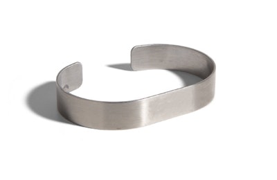 Stainless-steel cuff, $9.21 (minimum order of 50), from Bagwell Promotions.
