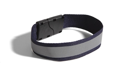 Reflective wristband, from $1.60 (minimum of 100), from Motivators Promotional Products.