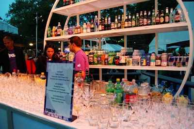 The selection of beverages at every bar showcased Fox's many advertisers in attendance.