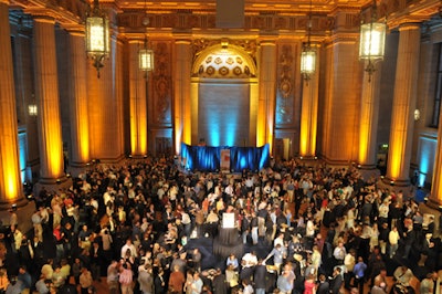 Each of the three sessions filled the space—adorned with gold and blue lighting—with 700 guests.