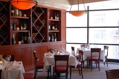 Fleming's Steakhouse features three event spaces, including a second-floor dining room overlooking Ohio Street.