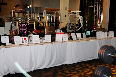 The event setup, which included a silent-auction area, incorporated the gym's machines.