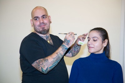 Makeup artist James Vincent was on hand at the show to demonstrate makeup application for high-definition television.