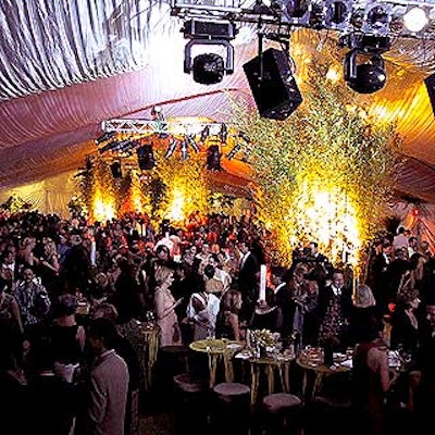 The fashion flock crowded the tent before the show.