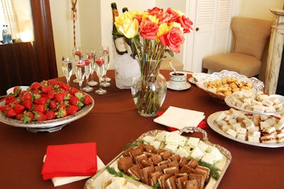 High-tea-style offerings included a variety of tea sandwiches and mini scones.