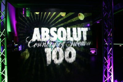 Absolut's logo and images of olives floated across a smoke screen at Bon V's entrance.