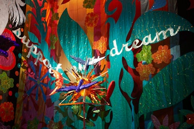 Inspirational sayings, including 'Support our dream' and 'We will conquer cancer,' adorned the wall hangings.