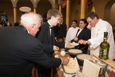 Il Mulino's station, with porcini ravioli in a champagne cream sauce, attracted the longest line of guests.