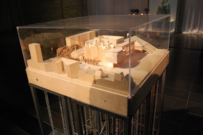 A display at the cocktail reception showcased a model of the new Telus Centre for Performance and Learning.