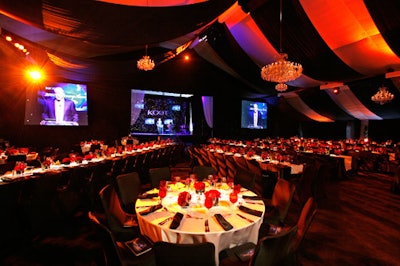 Guests sat at round or long banquet-style tables.