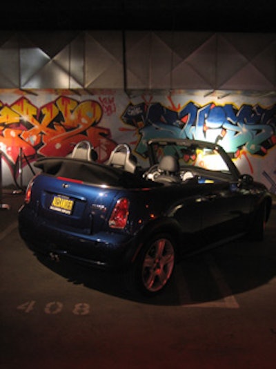 Mini Coopers helped define the event space.