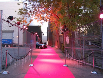 A pink carpet scattered with Swarovski crystals ran the length of the alley from Wellington Street to the rear entrance of the venue.