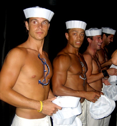 Models dressed as sailors welcomed guests as they arrived.