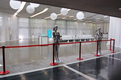 The reception area acted as a departure lounge where guests gathered for mars-tinis prior to entering the great hall for dinner.