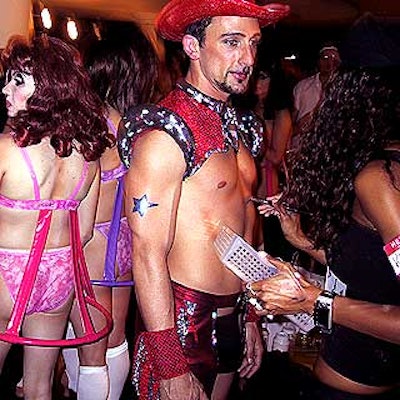 Makeup artists from sponsor M.A.C. Cosmetics helped cover some of the skin exposed at the Broadway Bares benefit for Broadway Cares/Equity Fights AIDS.