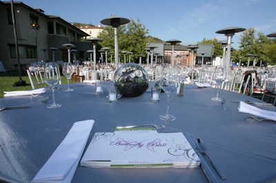 Silver cloths topped tables.