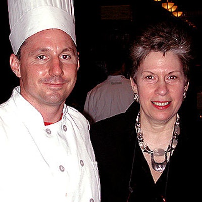 Lyn's Cafe Caterers' executive chef Edward Sylvia with owner Lyn Goldstein at the Public Relations Society of America's Silver Anvil awards at the Equitable Center.