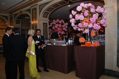 Large pink peony arrangements greeted guests, furthering the festive, springtime feel of the event.
