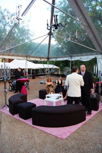By bringing lounge furniture into the V.I.P. tent, Lincoln Park Zoo manager of donor events Erin Dahl said she hoped to create a 'swanky area for guests to rest their feet.'
