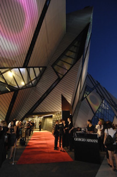 A red carpet outside the Bloor Street entrance led V.I.P. guests into a separate cocktail reception.