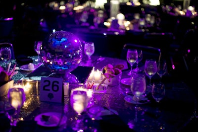 Mini mirrored disco balls also served as centerpieces.