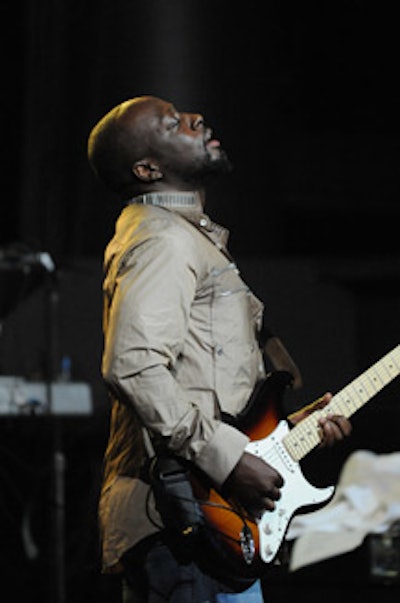 Wyclef showed off his guitar skills during the set, even playing behind his head at one point in the show.