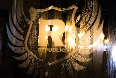 Republic features a water wall bearing its logo.